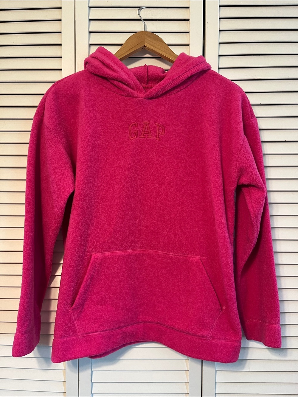 GAP Bright Pink Fleece Pullover Hoodie